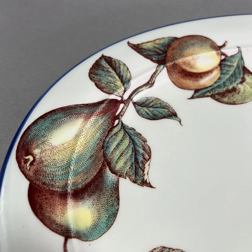 Pier 1 Macintosh Oval Serving Platter Discontinued Vintage Fruit Pattern 17x13
